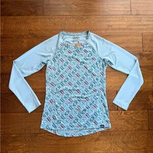 Patagonia Women's Small Capilene Midweight Top Baselayer Icefall Blue Big Sky